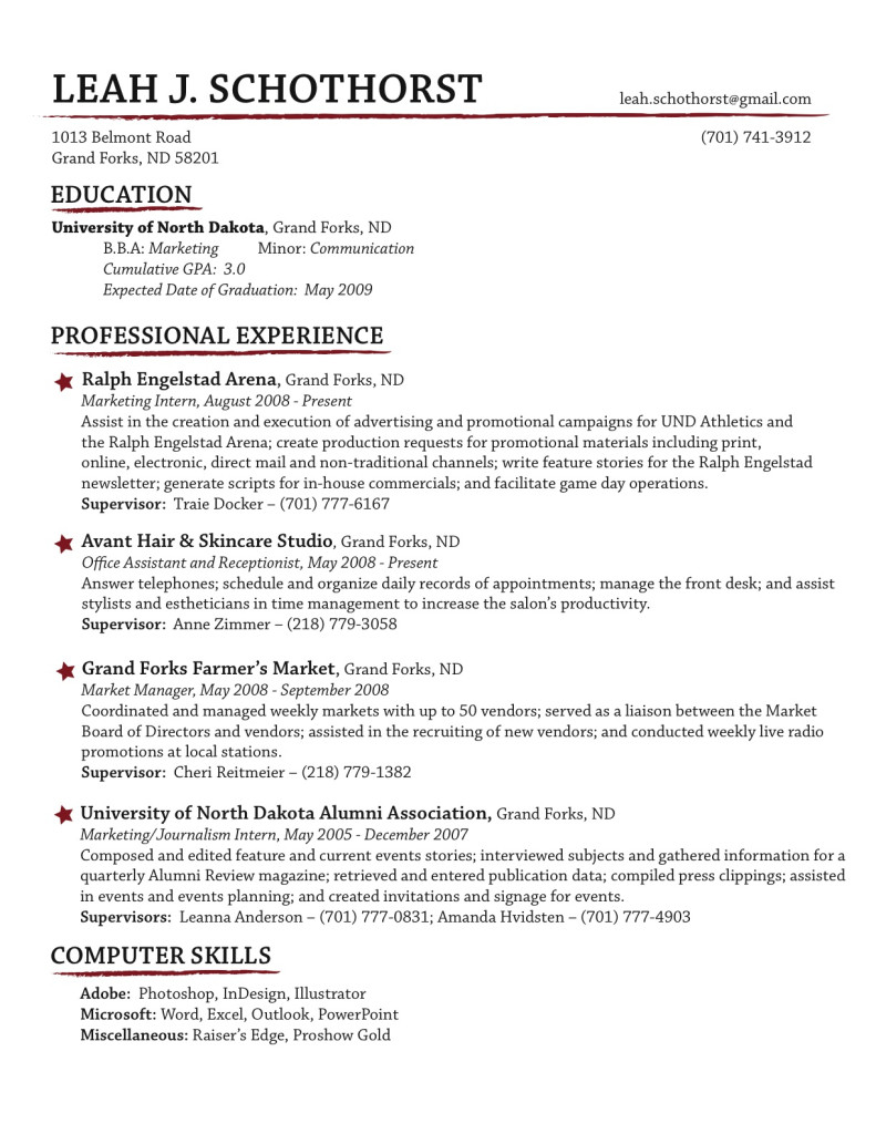 Resume Sample Format